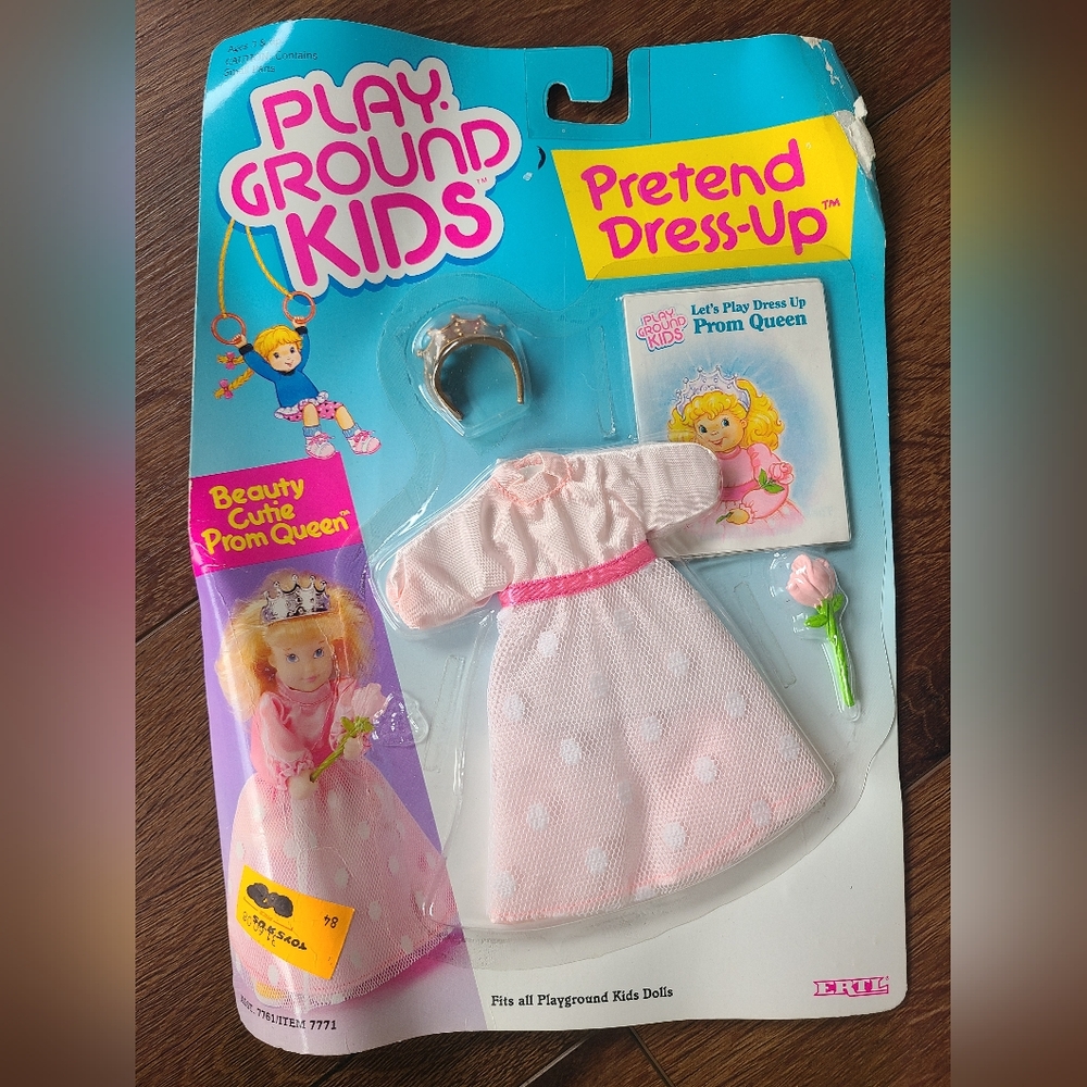 1991 ERTL Playground Kids Pretend Dress-Up BEAUTY CUTIE PROM QUEEN Doll Fashion
